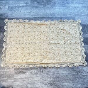 Elegant VTG Keeco Crochet Cottagecore Pillow Covers In Ivory/Cream